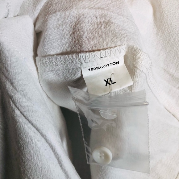 NWOT White Long Sleeve Men’s Tunic. Size XLarge - Picture 7 of 7